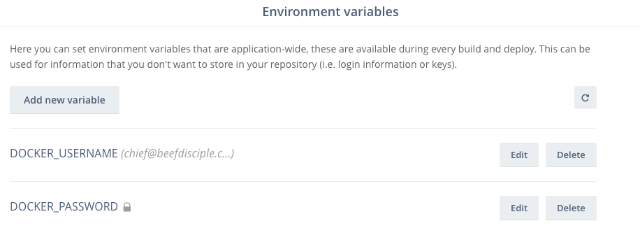 set your env vars on the site